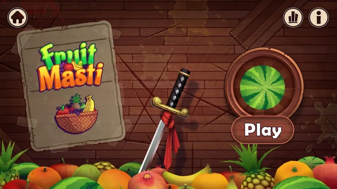 Fruit Masti augmented-reality game start screen from the Celeste AR work