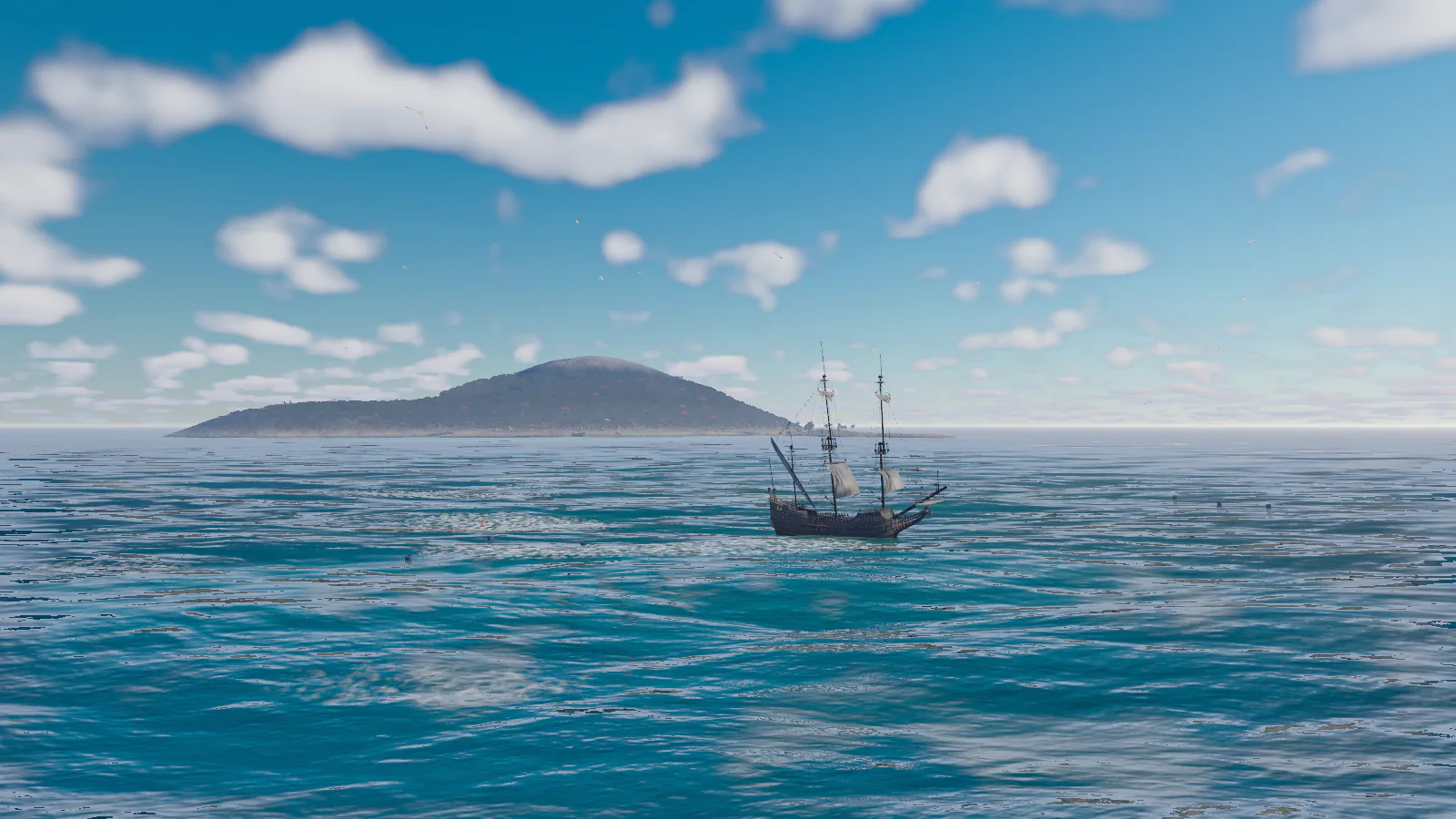 Original Web Ocean browser capture showing a sailing boat on the ocean near an island